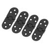 4 Set Round Edge Hinge 180 Degree Painted Black Zinc Alloy Cabinet Hardware for Door with Screw