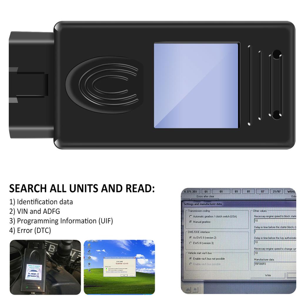 Car Diagnostic Scanner 1.4.0 Programmer USB Diagnostic Interface Unlock Tool Kit for BMW Multi-Function Auto Diagnostic Tool