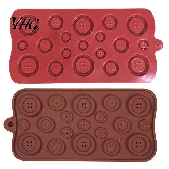Fondant Cake Decoration Button Silicone Mold, Food Grade Non Stick Chocolate Candy Making Casting Shape Baking Mold Tray, Flexible Easy Release
