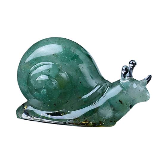 Фигурка улитки из искусственного кристалла, красочная статуэтка улитки из натурального камня, мини-украшение в виде исцеляющей улитки, вырезанное вручную, украшение для домашнего офиса, рабочего стола