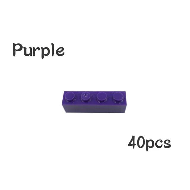 Нетоксичные 40 шт. Детали для сборки Moc 3010 3066 Кирпичики 1x4 Точки Толстые 1*4 Строительные блоки DIY Образовательная Креативная игрушка Для детей