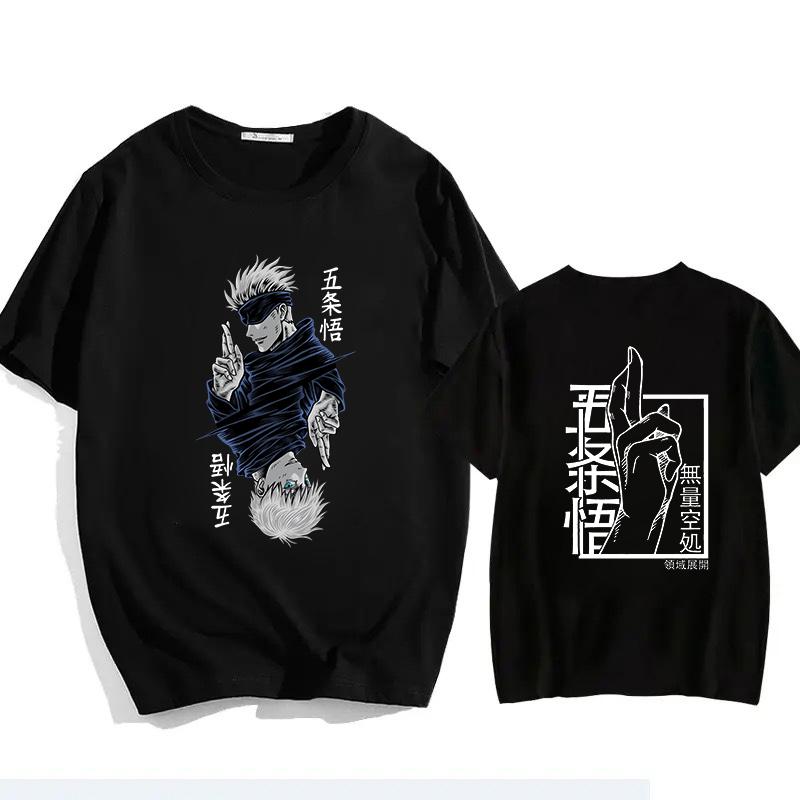 Японская Аниме Футболка Jujutsu Kaisen Годжо Унисекс Манга Годжо Сатору Графические Футболки С Коротким Рукавом Футболка Y2k Летние Топы