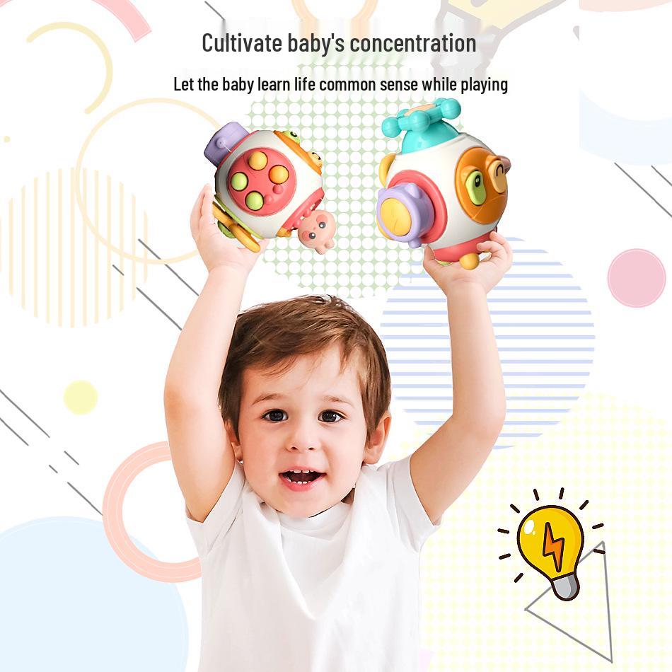 Busy Grabbing Ball: Tactile Rattle Toy for Infant and Toddler Hand Movement and Concentration Training