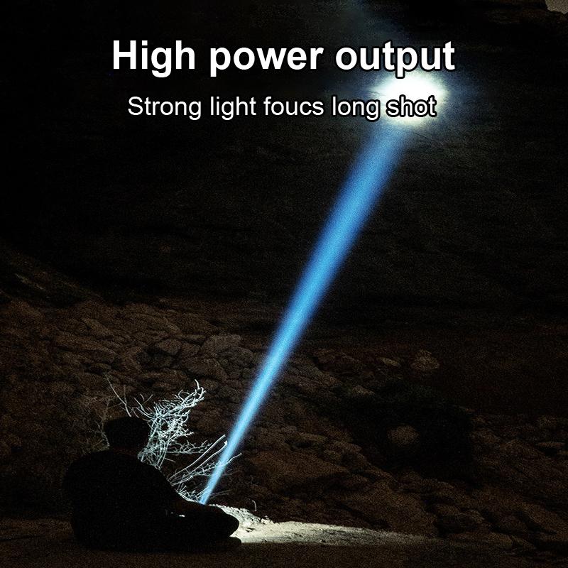 Портативный фонарик с двумя лампами, дышащий фонарик, масштабируемый фонарь, водонепроницаемый фонарик, уличные фонари для кемпинга, мощный прожектор