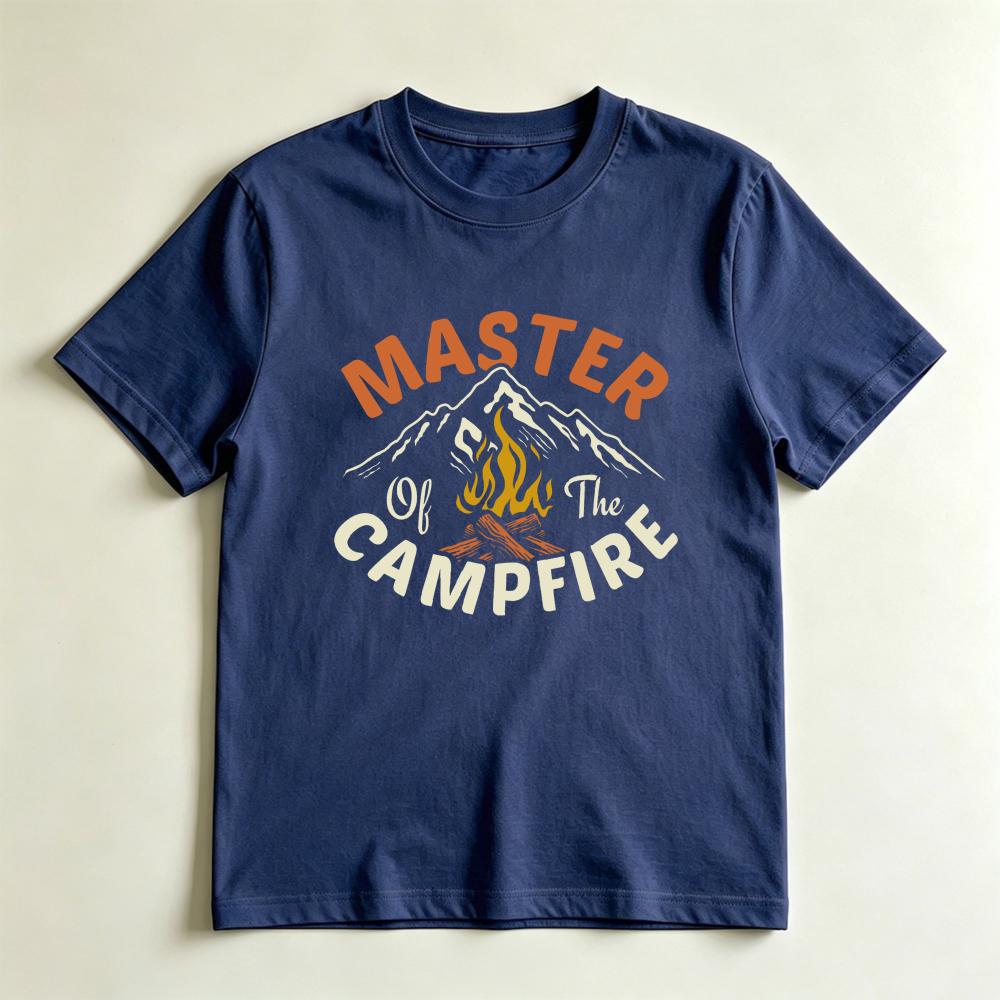 Master Of The Campfire Funny Camping Casual Graphic TShirt Humorous Outdoor Adventure Casual Shirt Unisex Unisex Cotton Tshirt
