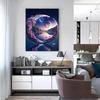 5D DIY Diamond Painting Purple Moon Landscape Full Round Diamond Mosaic Embroidery Cross Stitch Kit Home Decoration Gifts