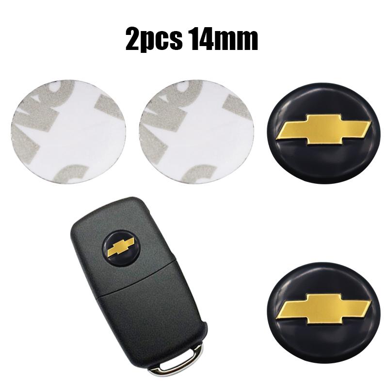 DRL1 2pcs 20pcs Chevrolet Hot sale 14mm 3D Aluminum Car Logo Key Fob Decoration Emblem Auto Key Badge Sticker Accessories
