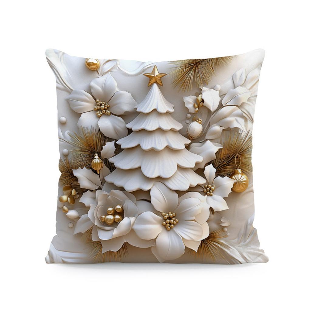 Christmas-themed Gold Pillowcases, Christmas Tree-shaped Cushions, For Home Use, Sofas, And Bedrooms.
