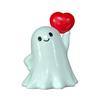 Halloween Ghost Figurine Cute Ghost Holding Heart/Pumpkin Statue Desktop Small Resin Ghost Ornament for Home Office Kitchen Tabletop Decor