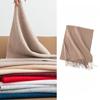 New Scarf Women's Autumn and Winter Cashmere High End Scarf Solid Color Couple Air Conditioning Scarf Warm Shawl