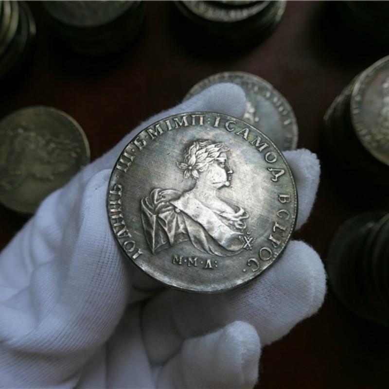 Копия Царская Российская Империя Иван III Анна Иоанновна Старинная Серебряная Монета Рубль Коллекция Монет Хобби KTY