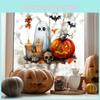 Pumpkin Ghost Halloween Candle Living Room Entrance Home Decor Wall Stickers