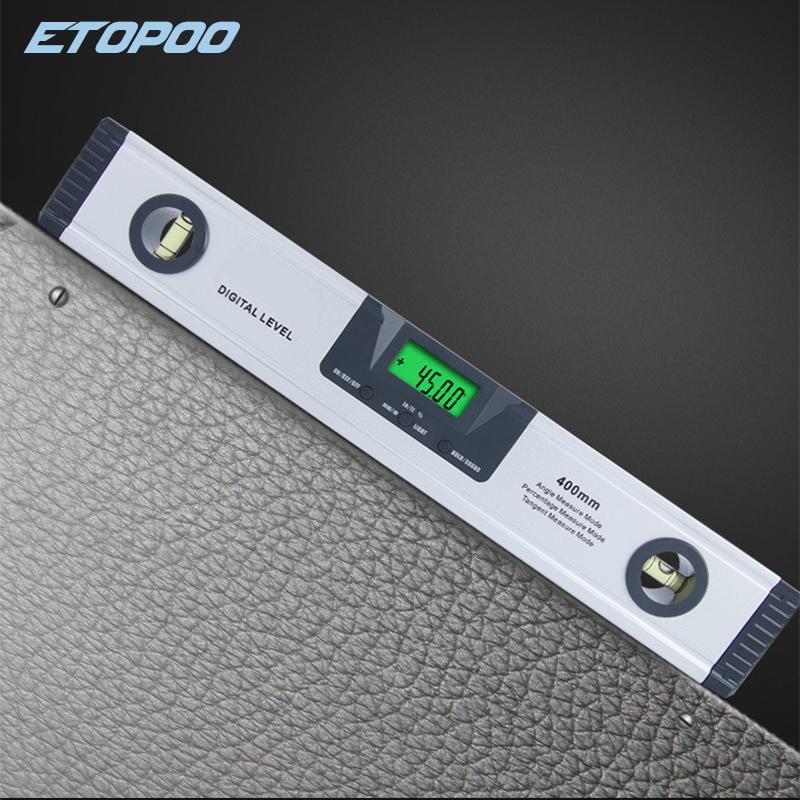 225/400 мм Магнитный цифровой угломер, уклономер, электронный уровень, 360 градусов, алюминиевый сплав, пузырьковый спиртовой уровень
