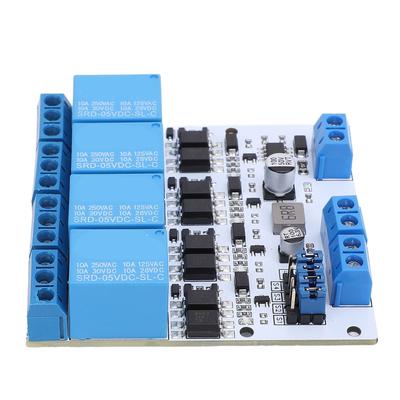 Регулируемый модуль реле GPIO с оптопарой, печатная плата, 4 канала, управление высоким/низким уровнем, высокая мощность