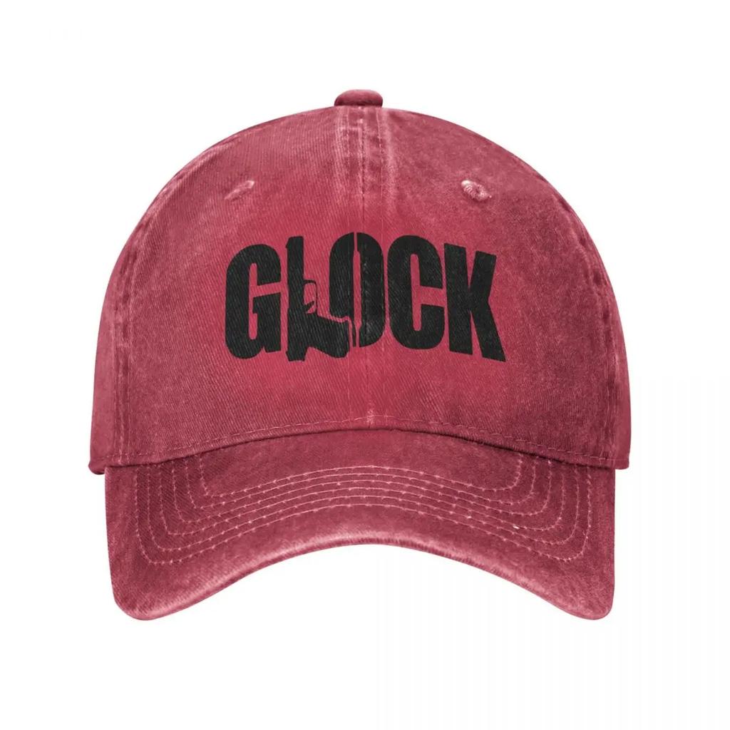 Тактическая стрельба из пистолета Glock Бейсболки Потертая джинсовая кепка с застежкой сзади Уличная на все сезоны Дорожная Неструктурированная кепка Шляпа