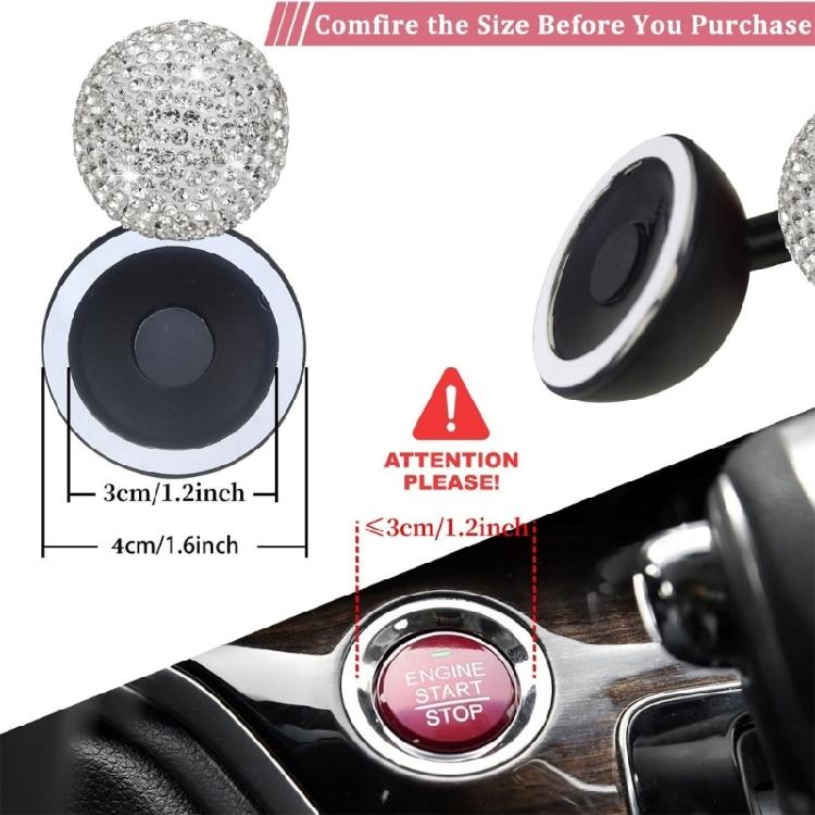 Car Start Button Lever with Diamonds Embellishment Vehicle Ignition Button Cover Elegant Car Interior Bling Accessories