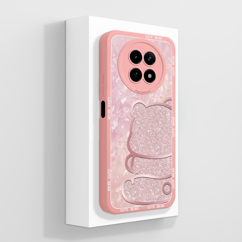 Чехол для Oppo Realme 12 13 14 P1 P2 Pro 14T 12X Сумки для телефона Милые узоры с медвежьими лапками Жидкий силикон Улучшенный пыленепроницаемый защитный чехол для корпуса Oppo