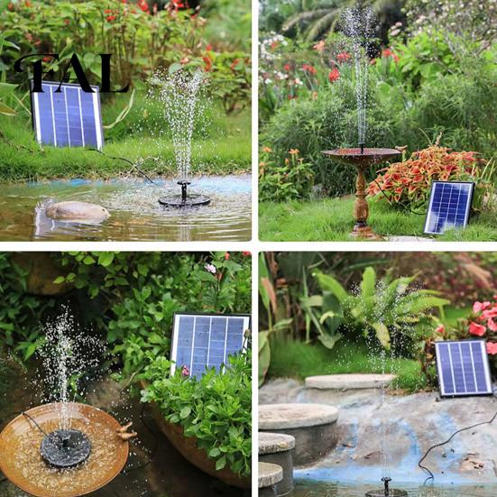 Bird Bath Fountain Pump Solar for Bath, Powered with Multiple Outdoor Water Feature Courtyard Nozzles, 5.12" Floating Garden Pond Pool Fish Tank Small