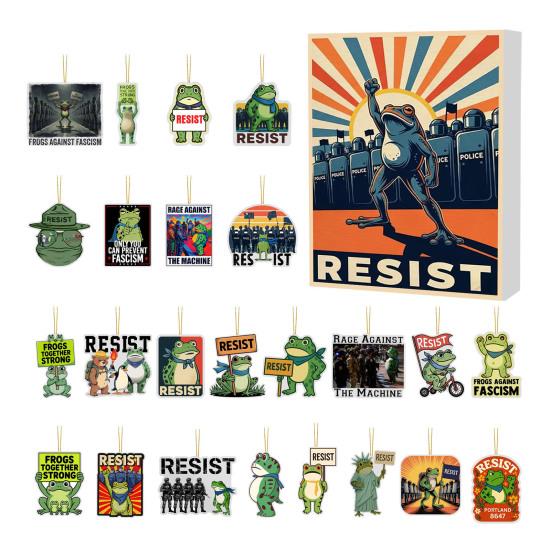 Адвент-календарь Resist Дизайн лягушки 24-дневный обратный отсчет Праздничный календарь для семейных мероприятий Усилитель праздничной атмосферы