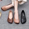 Women Soft Bottom Flat Shoes Vintage Leather Shoes Spring Autumn Comfortable Shallow Mouth Walking Shoes 2024 New Slip On Loafes