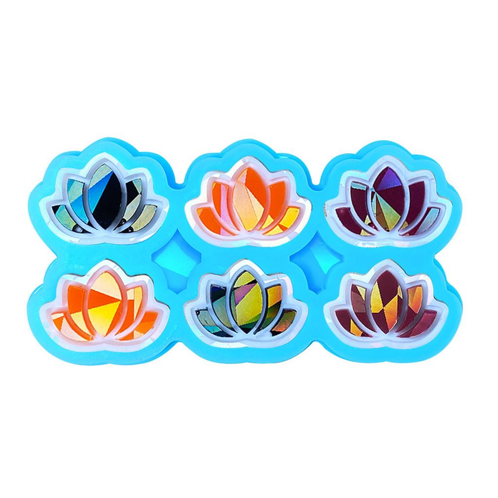 Holographic Flower Mold Silicone Jewelry Pendant Resin Mold Sparkling Flower Epoxy Mold Earring Charm Mold DIY Craft
