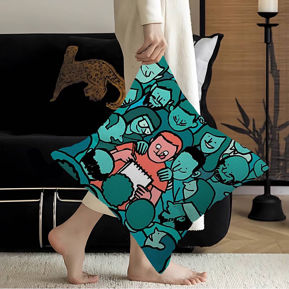 Art J-Jean J-Jullien Cushion Cover Car Throw Pillow Case For Sofa Car Christmas Gift 40X40Cm 45X45Cm