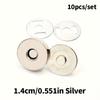 10 КОМПЛЕКТОВ Круглая магнитная застежка, Металлическая невидимая кнопка, Подходит для сумок, кошельков, ручной работы и аксессуаров - Бесшовная скрытая магнитная кнопка