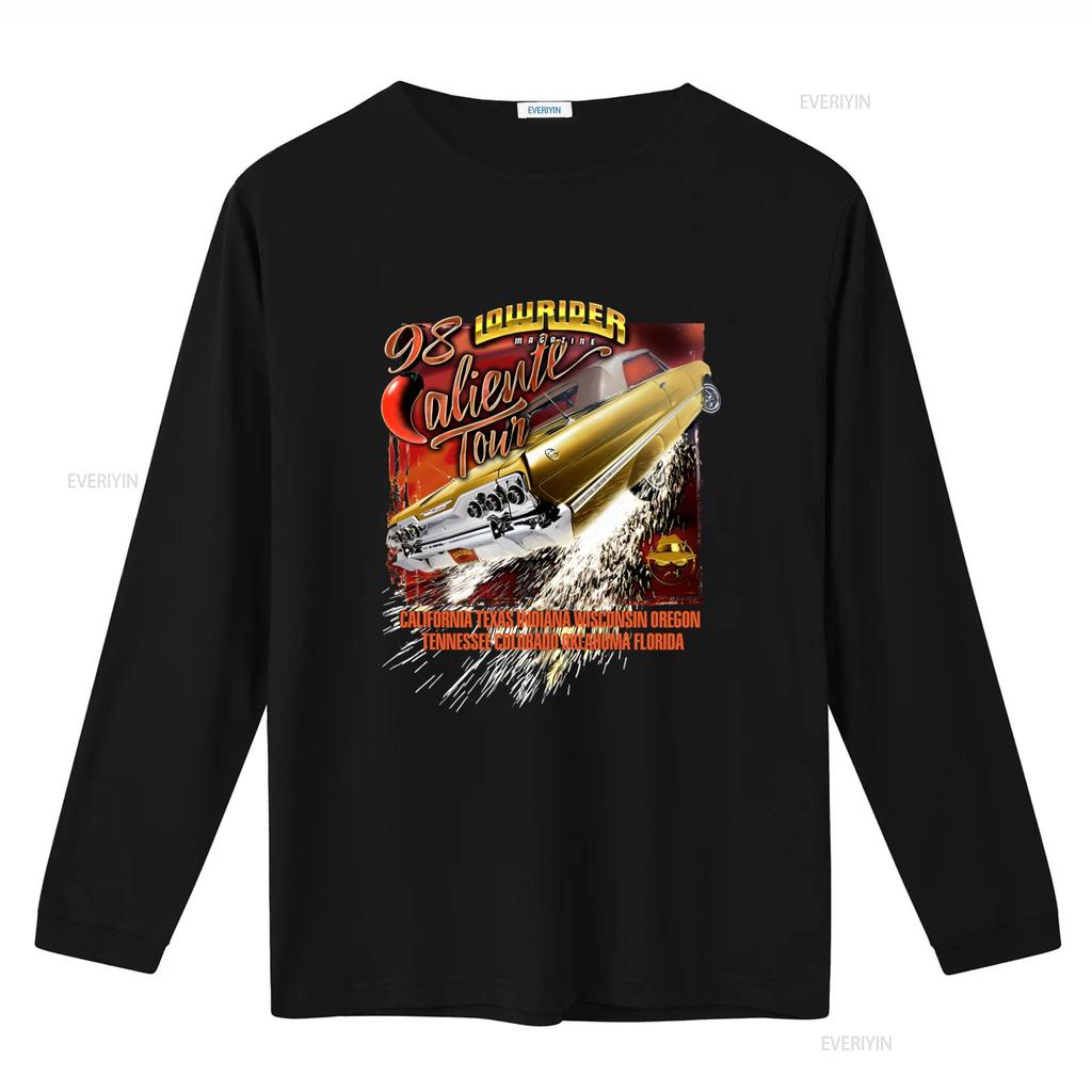 Vintage Lowrider Magazine 1998 Caliente Tour Car T Shirt Retro 90s Cholo Style vintage Washed streetwear fashion Soft graphic