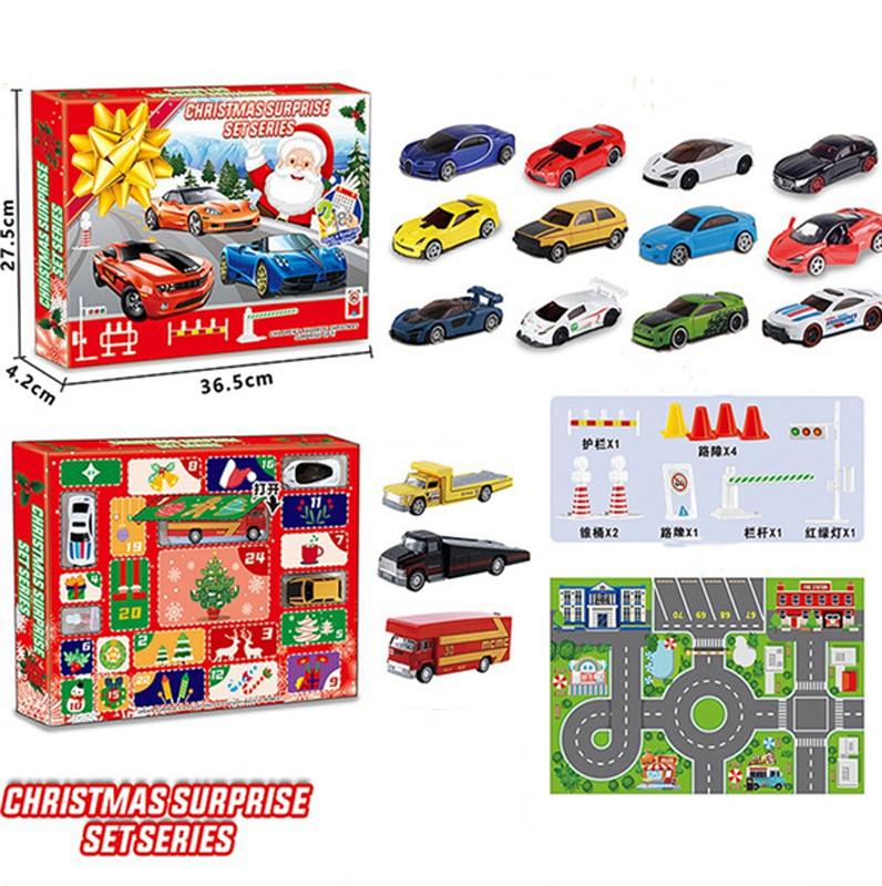 Christmas Calendar Countdown 24 Days Car Toy Set Christmas Advent Calendar Blind Box Toy Gift For Children Navidad Natal Kerst