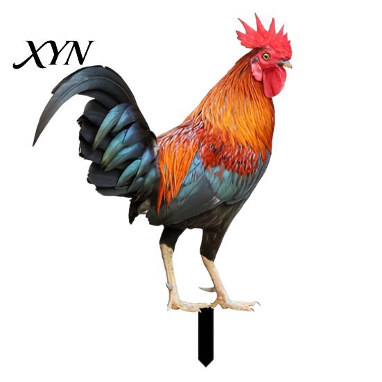 Weather Resistant Yard Decor Realistic Acrylic Animal Stake, 2D Flat Chicken Goose Bird Garden Stake Decoration Bunny Sign for Pathway, Patio,