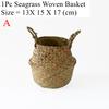Seaweed Wicker Basket for Dirty Cloth, Laundry Storage Bakset, Hand Woven, FLower Plant Pot, Home Garden Cesta Mimbre