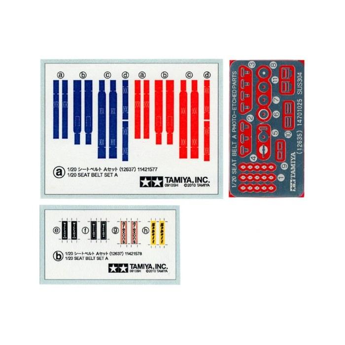 Tamiya 1/20 Detail-Up Parts Series No.37 Seatbelt A Set - Plastic Model Parts 12637 - 1/20 Scale
