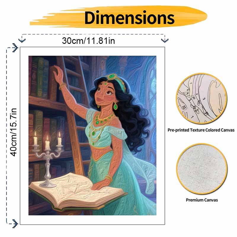 Disney Принцесса Жасмин Цифровая Масляная Живопись Арт-Набор Ручная Работа DIY Домашний Декор Подарок