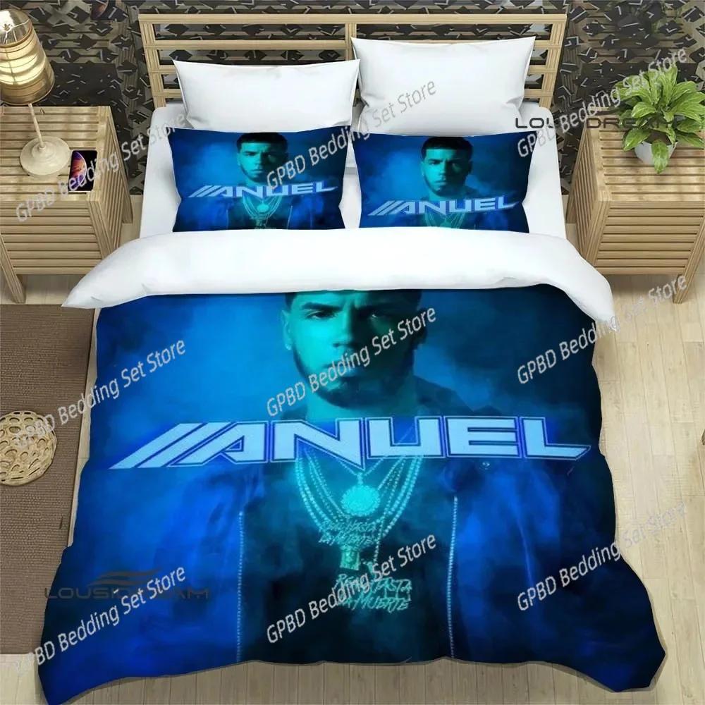 Постельное белье с принтом рэпера Anuel AA Для спальни Мягкое Современное Покрывала Удобное Детское Пододеяльник Чехол на одеяло и Наволочка