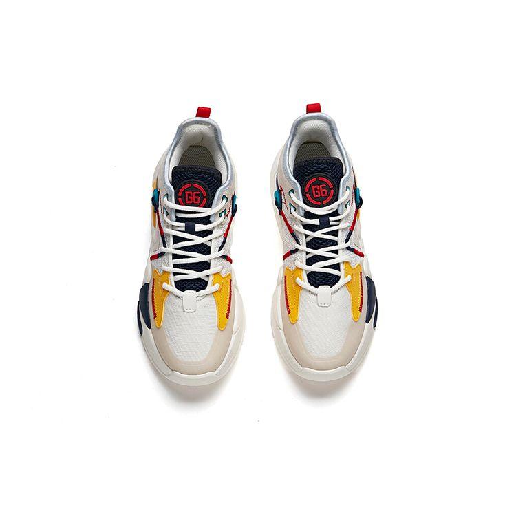 Anta Casual Slip-Resistant Durable Mid-Top Sneakers Women Sneakers Yellow Blue 122138084-3