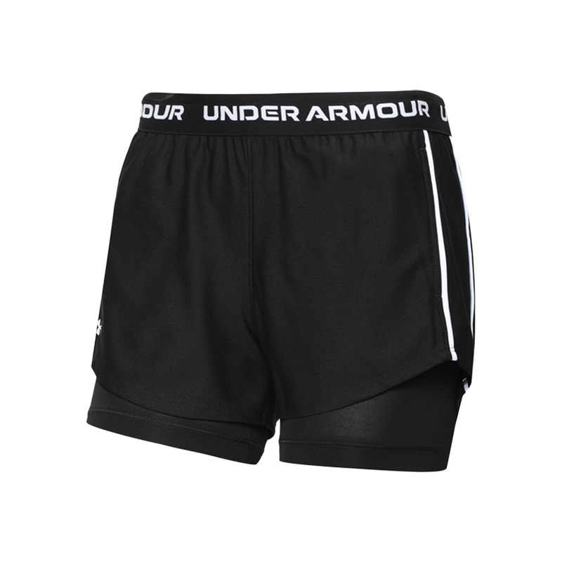 Under Armour Буква Эластичные Повседневные Шорты Женские шорты Черные 1389895-001