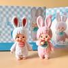 Animation Mengqiqi Rabbit Dress Up Flocking Dolls Standing Posture Handmade Cute Desktop Ornament Model Trendy Toys Surprise Gifts