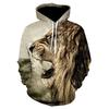 Весенне-осенний принт льва с 3D принтом для мужчин и женщин, пуловер с капюшоном, топы, мужская толстовка, повседневная куртка, большие размеры, модный спортивный костюм