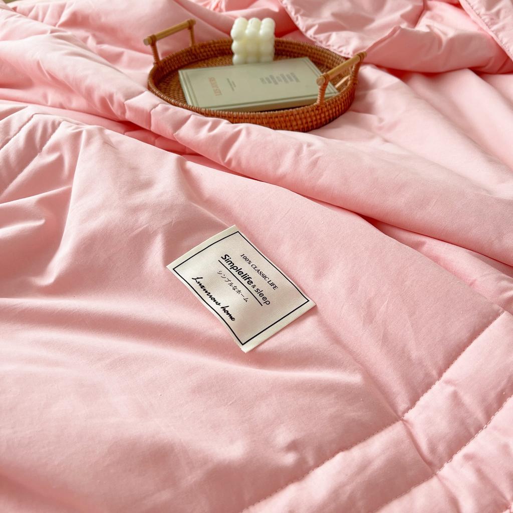 Summer Solid Thin Quilt Washable Pink Skirt Summer Bedspreads For Double Bed Comforter Microfiber Lightweight Blanket