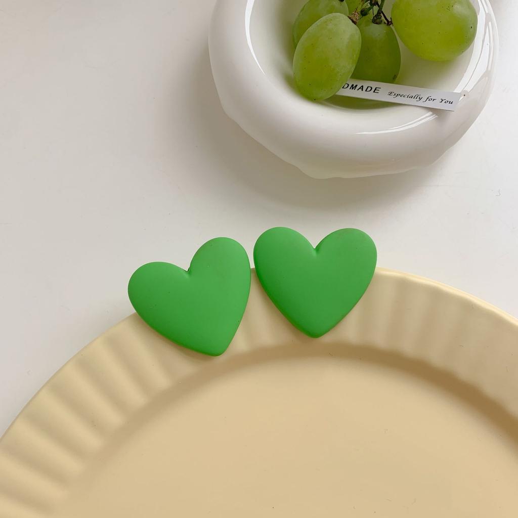 Fashion Creative Trendy Temperament Acrylic Vintage Heart Stud Earring 925 Sterling Silver