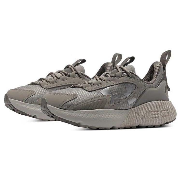 Under Armour HOVR Mega 2 MVMNT Timberwolf Taupe Unisex Sneakers Brown Khaki-Base Metallic-Silver 3026629-200