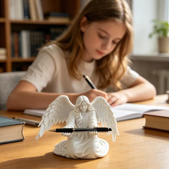 Ангел Держатель для ручек на стол 3D-печатная статуэтка ангела Стенд для демонстрации карандашей Декоративный органайзер для дома Офиса Спальни Гостиной Настольный декор