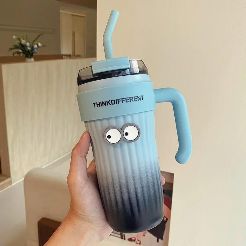 860 мл кофейная чашка термос для воды с соломинкой из нержавеющей стали автомобильная термокружка сохраняет холод и тепло термос