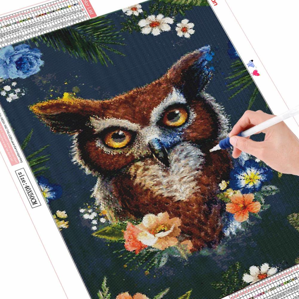 Набор алмазной живописи Мультяшная Сова Фотографии Стразы 5D DIY Алмазная Вышивка Животное Мозаика Декорция