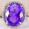 Silver 925 Jewelry Amethyst Silver Rings For Women With Oval Shaped Gemstones Engagement Female Gift