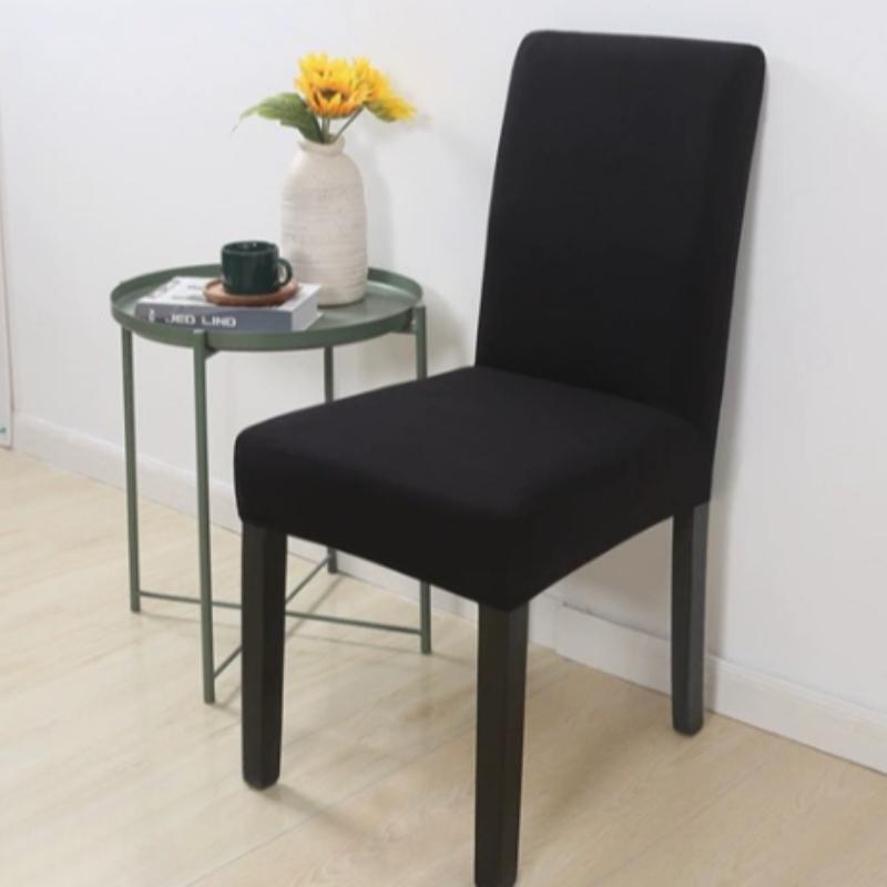 1Pcs Solid Color Chair Cover Elastic Seat Cover For Kitchen Dining Room Wedding Banquet Home Stretch Chair Covers