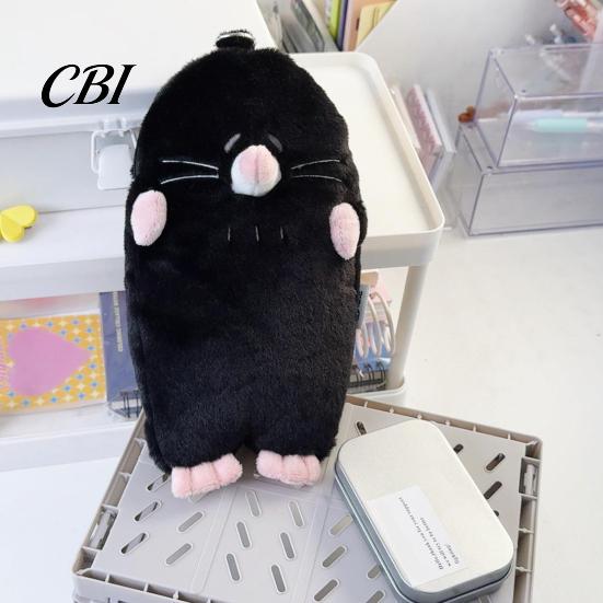Cute Animal Stationery Pouch Cartoon Mole Pencil Case, Plush Large Capacity Pen Pouch, Bag Soft Stuffed for Kids, School Gift Students Storage Case