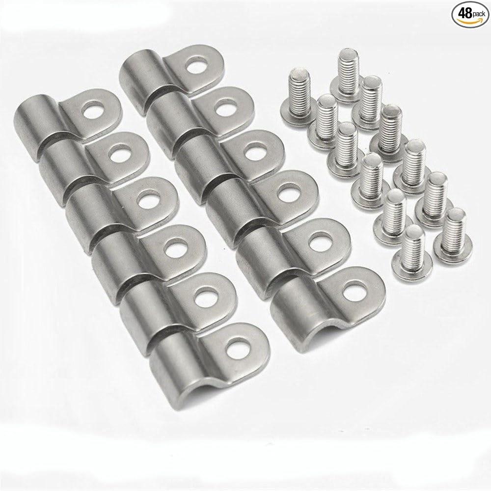 3/16" Stainless Steel Brake Line Clamps with Screw Street Rod Dune 48 pcs