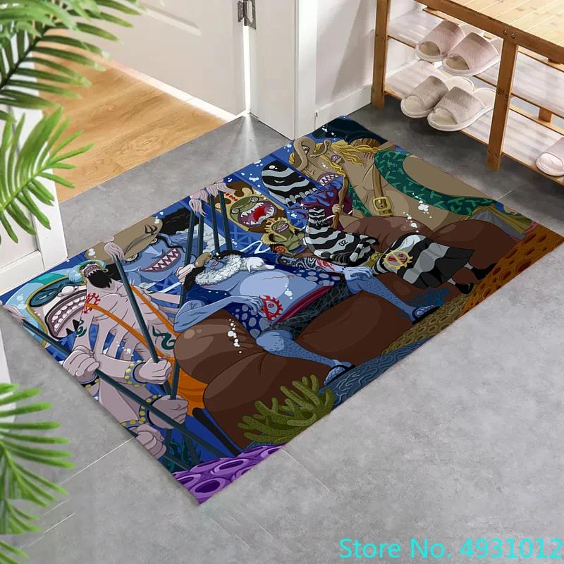 Creative 3D Cartoon Carpet Anime One Piece Ace Anime Print Living Room Bedroom Decoration Rug Children Anti Slip Crawling Mat