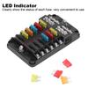 LED Indicator Fuseing Box Holder 12 Way Fuseing Panel Universal Fuseing Block  RV Trailer